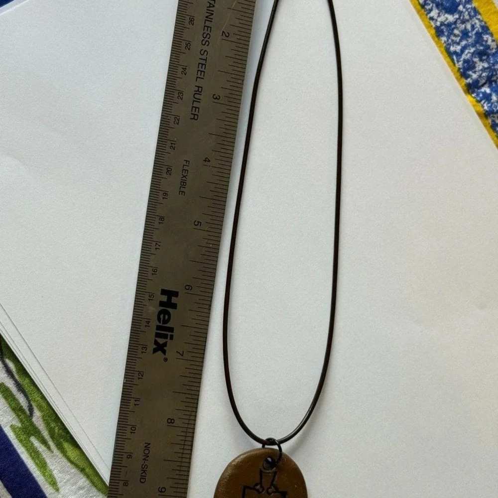 Unisex Cross Design on Brown Resin Handmade‎ Pendant Necklace